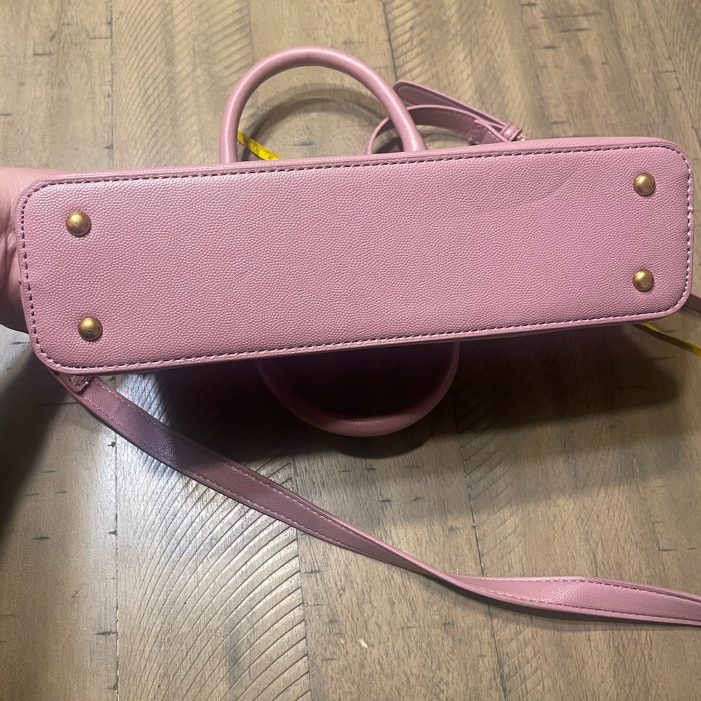 EUC Steve Madden Pink Satchel Bag with Crossbody Strap and SM Bagcharm - Picture 3 of 9